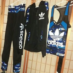 Woman's 3 piece Adidas workout outfit